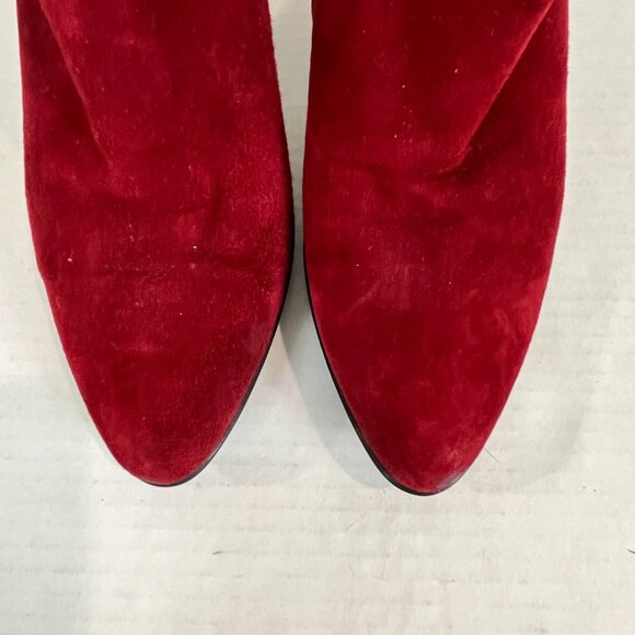 Women's Aquatalia Red Suede Heeled Bootie, Size 38.5 EU - Picture 3 of 15